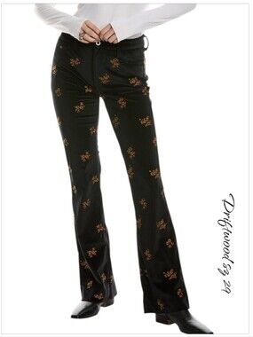 NWT Driftwood Wyatt Velvet Floral Flare Pants 29